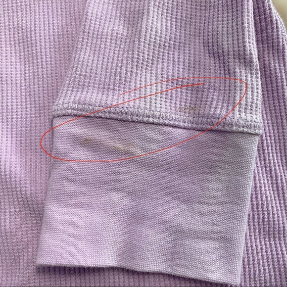 Lilac light purple waffle top with ¾ sleeves small - Picture 3 of 3